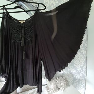 Boho black blouse